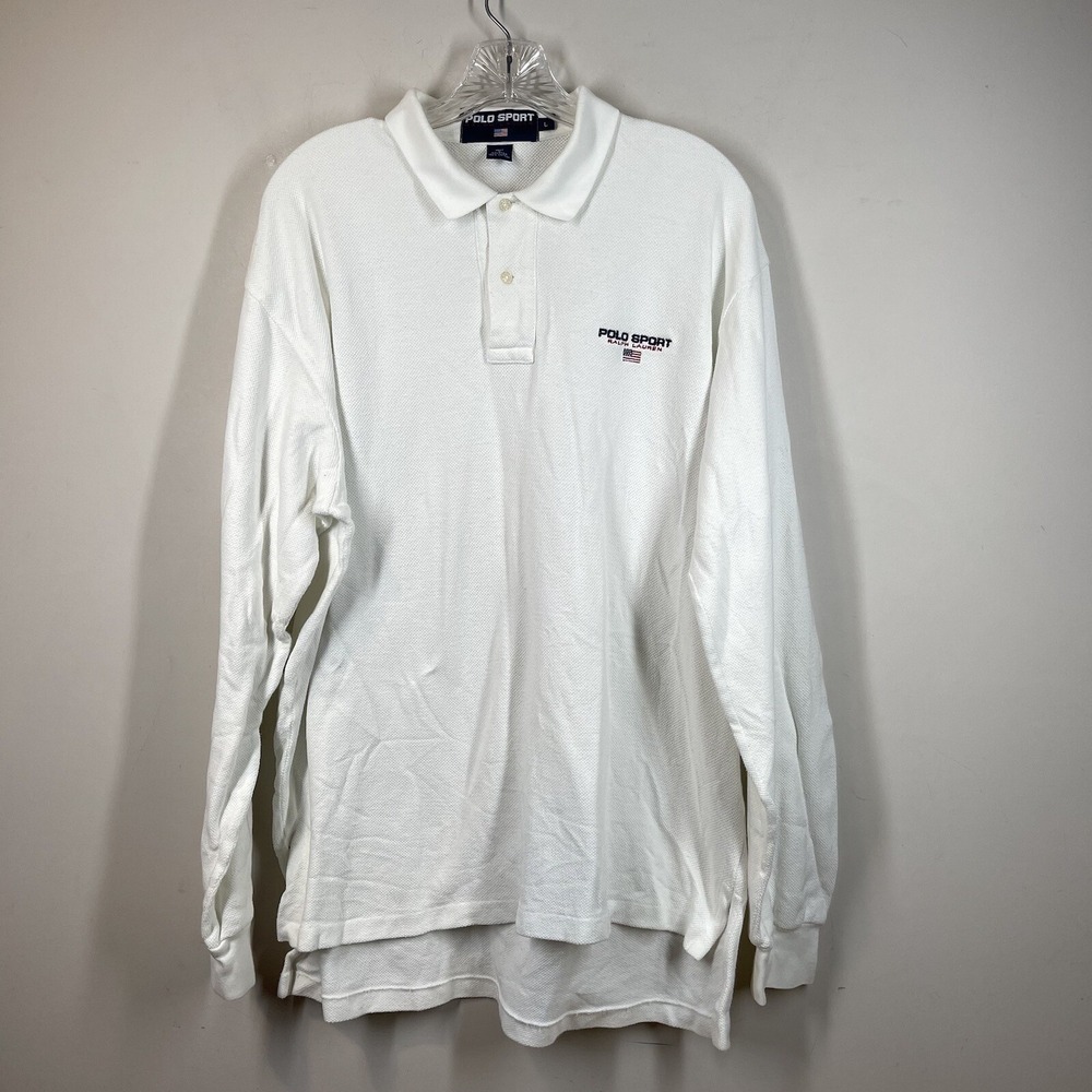 Polo Ralph Lauren Polo‎ Shirt Mens White Sz L Thermal Long Sleeve Waffle Knit